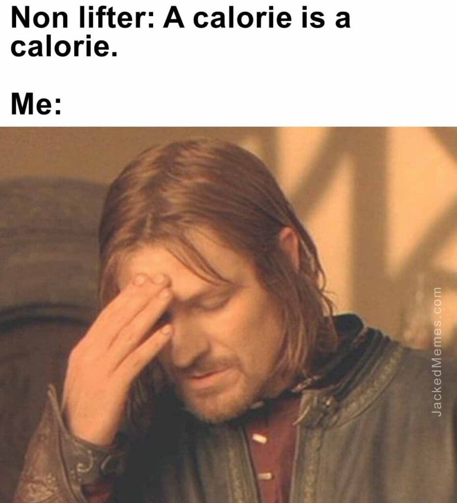 Non lifter a calorie is a calorie.  me