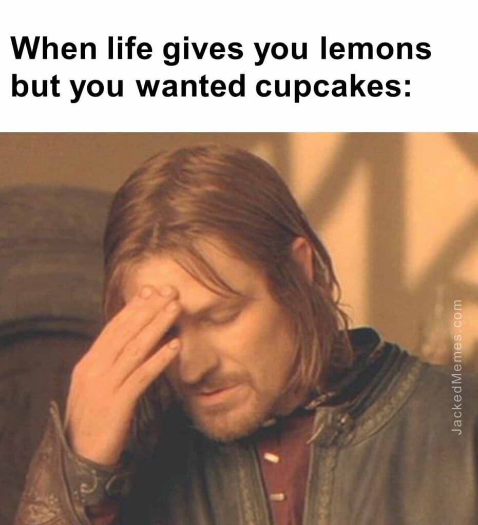 When life gives you lemons but you wanted cupcakes