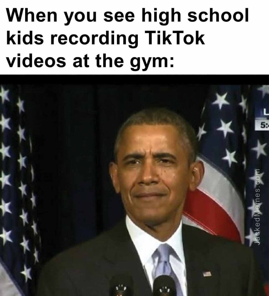 When you see high school kids recording tiktok videos at the gym