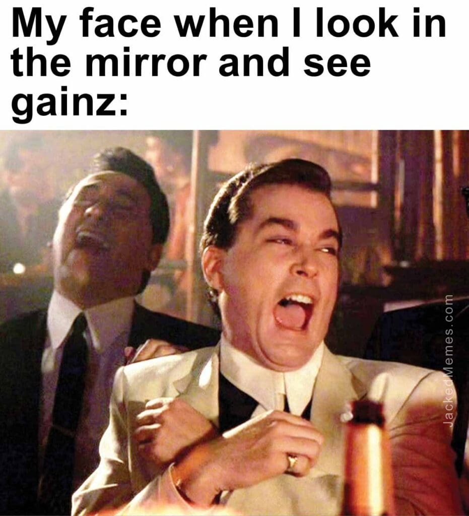 My face when i look in the mirror and see gainz