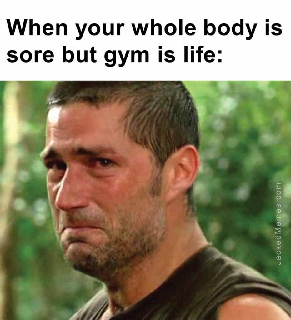 When your whole body is sore but gym is life