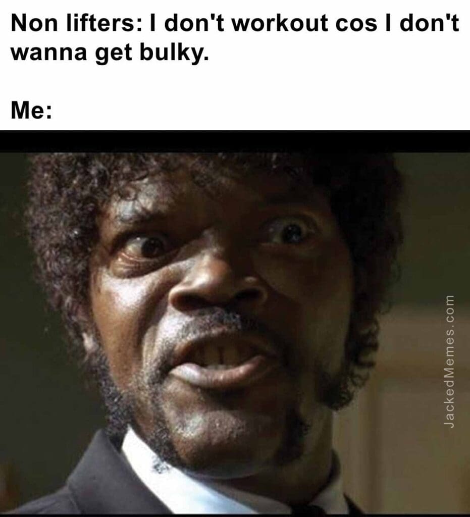 Non lifters i don't workout cos i don't wanna get bulky.  me