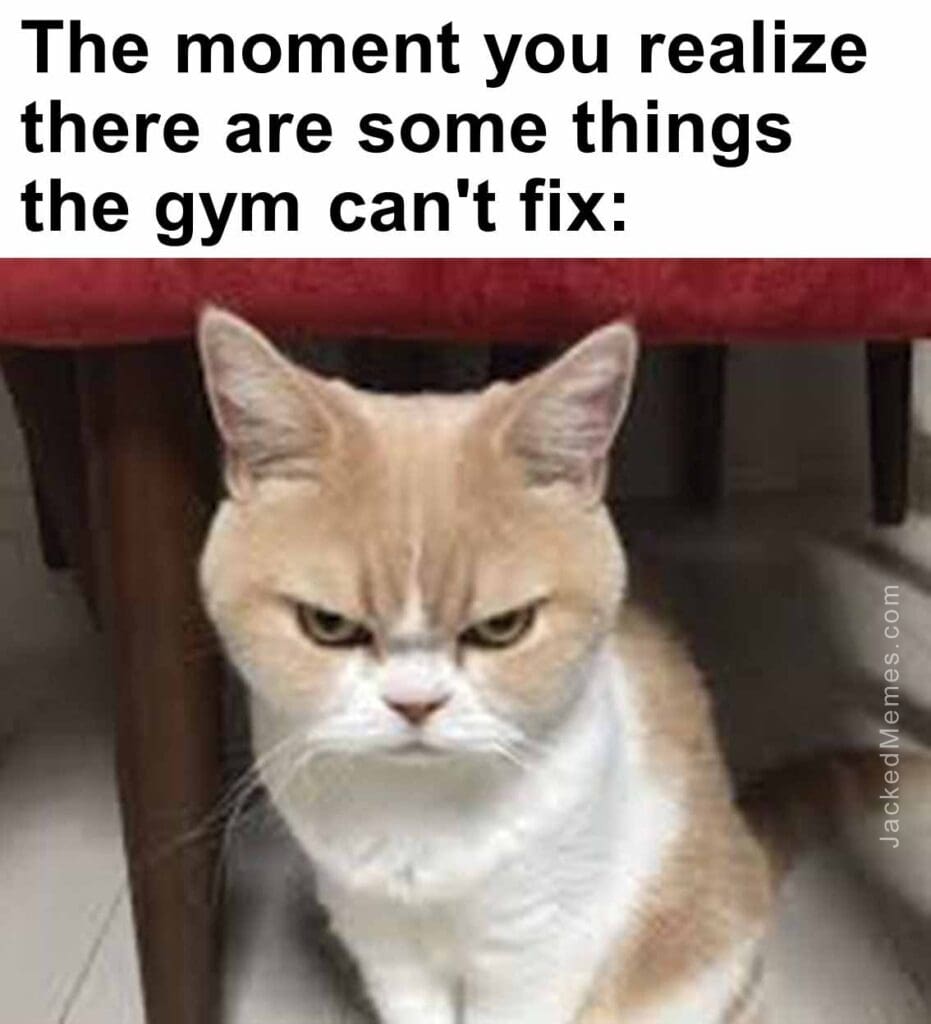 The moment you realize  there are some things the gym can't fix