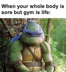 When your whole body is sore but gym is life