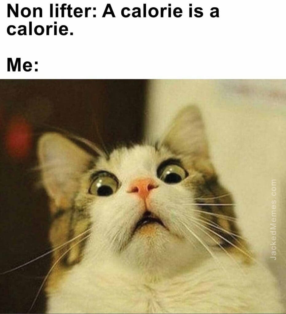 Non lifter a calorie is a calorie.  me