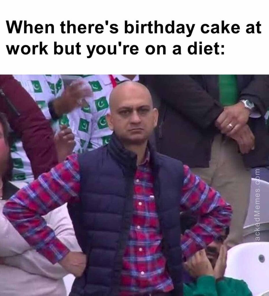 When there's birthday cake at work but you're on a diet