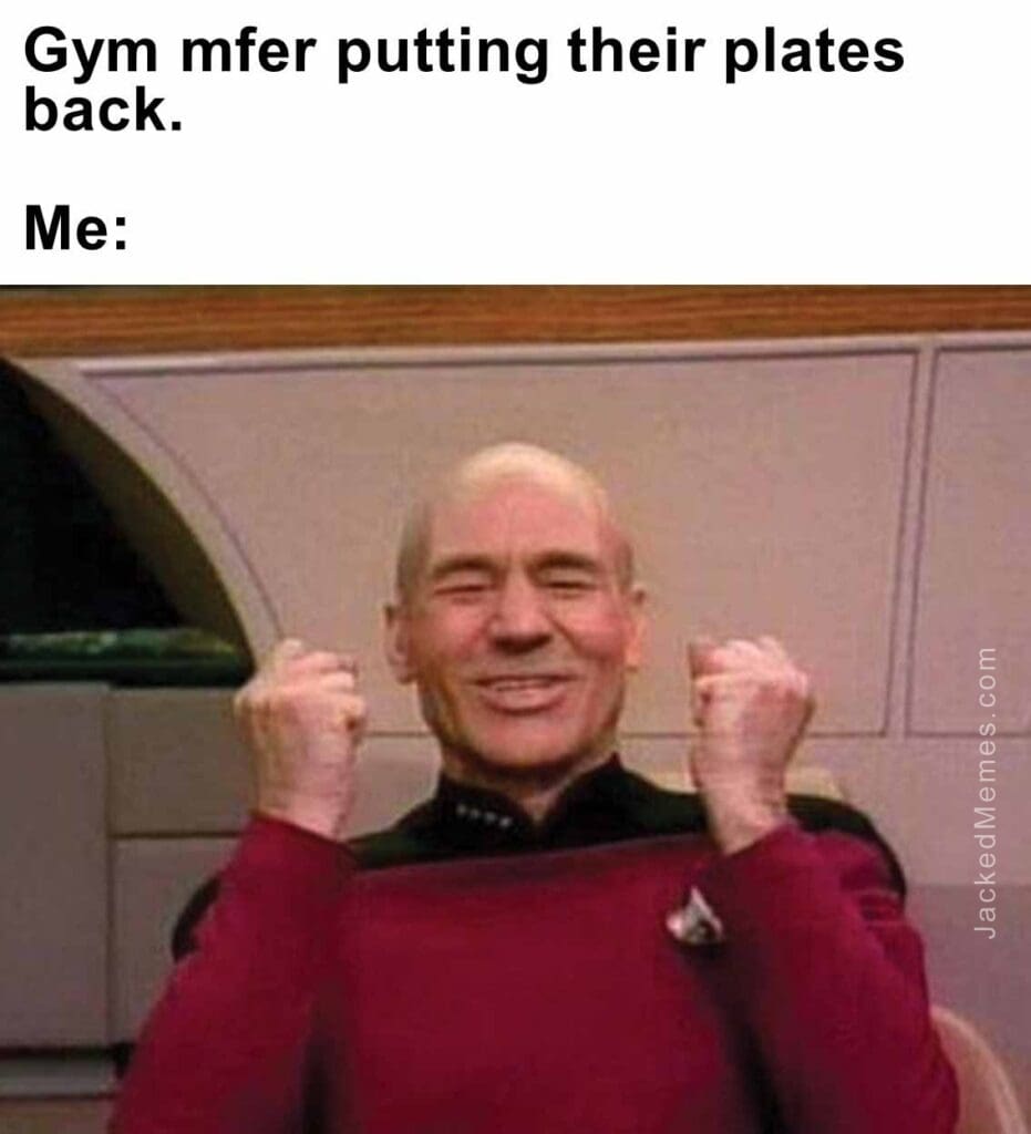 Gym mfer putting their plates back.  me