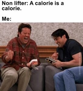 Non lifter a calorie is a calorie.  me