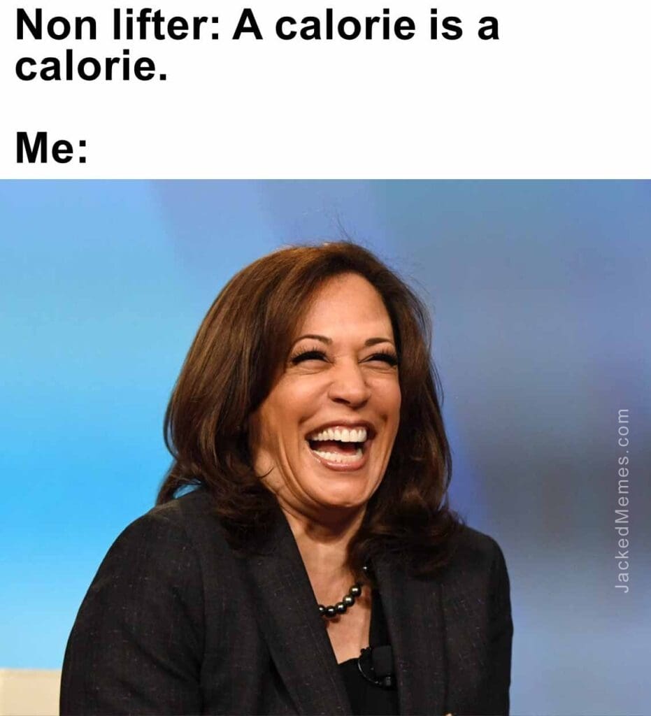 Non lifter a calorie is a calorie.  me