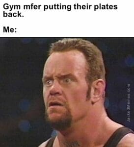 Gym mfer putting their plates back.  me