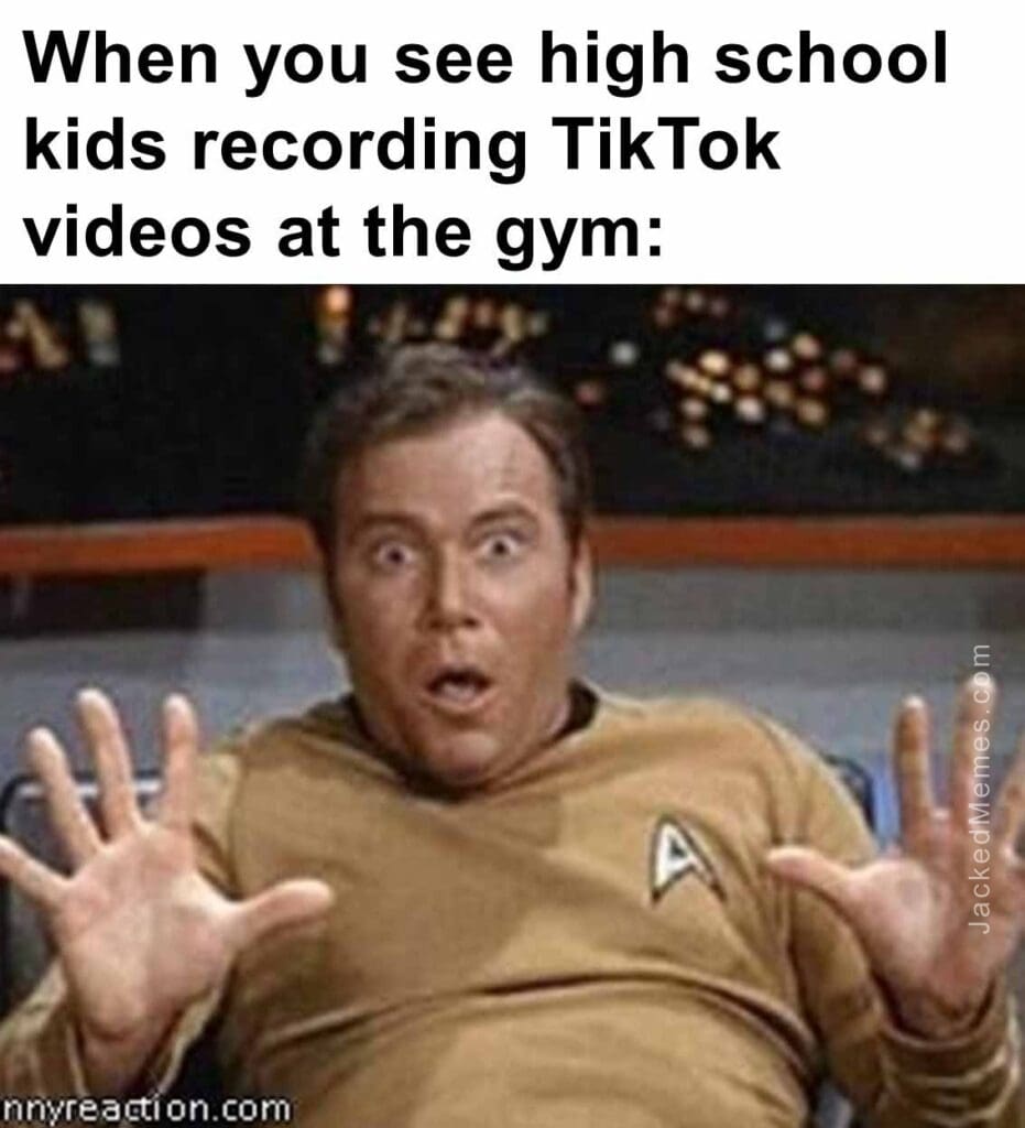 When you see high school kids recording tiktok videos at the gym