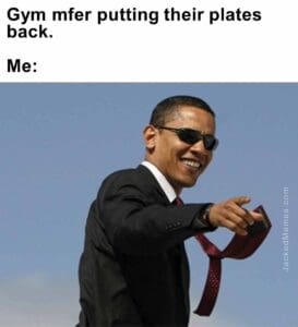 Gym mfer putting their plates back.  me