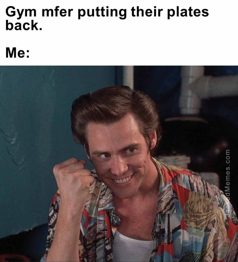 Gym mfer putting their plates back.  me