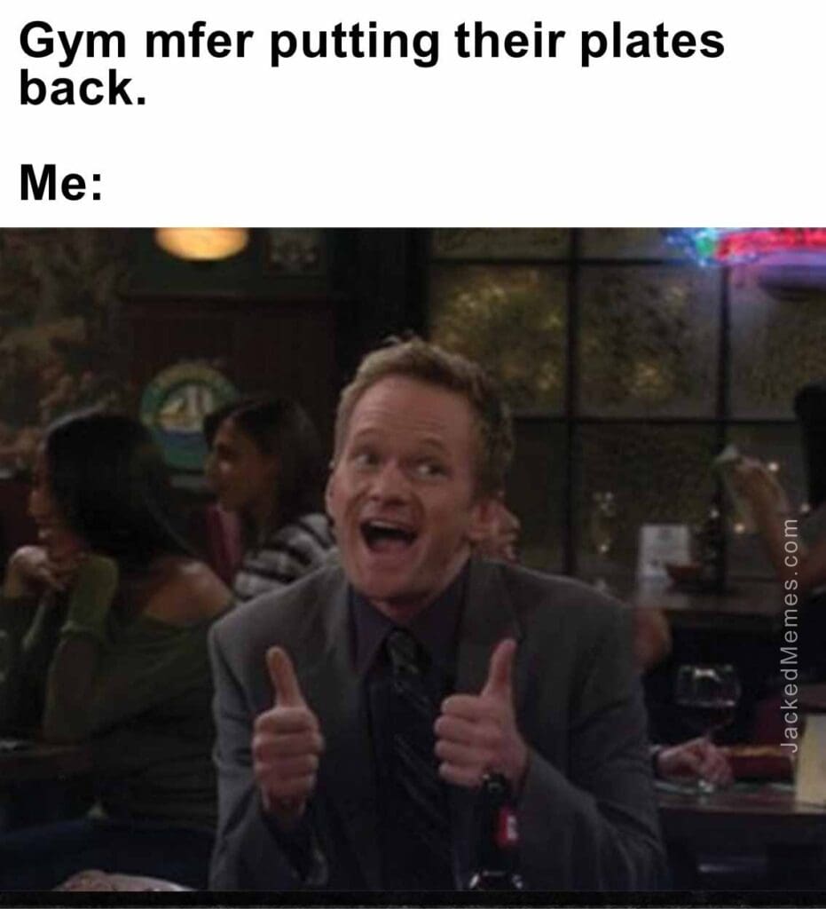 Gym mfer putting their plates back.  me