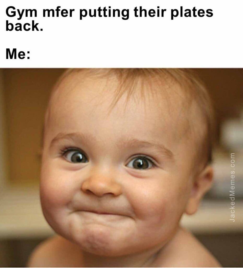 Gym mfer putting their plates back.  me