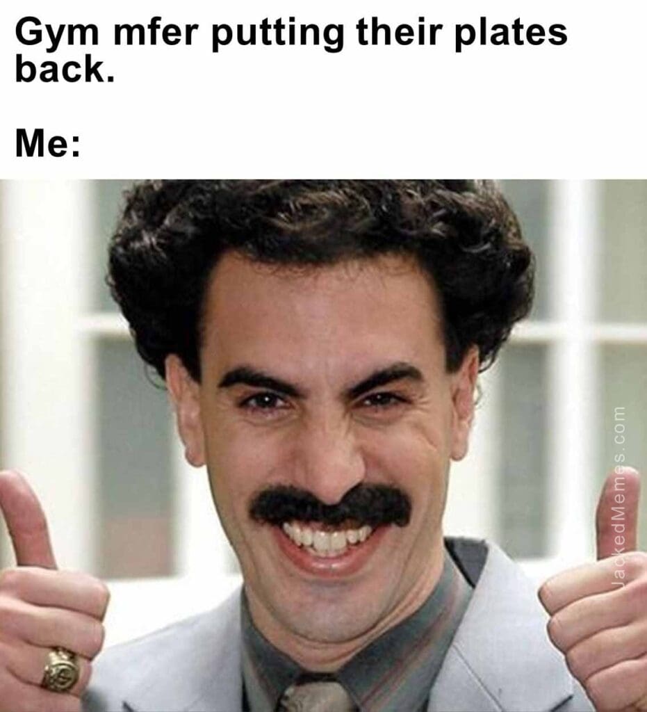 Gym mfer putting their plates back.  me