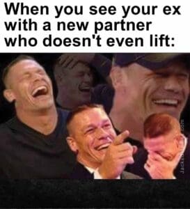 When you see your ex with a new partner who doesn't even lift