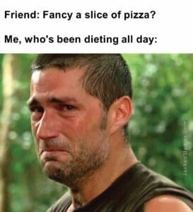 Friend fancy a slice of pizza   me