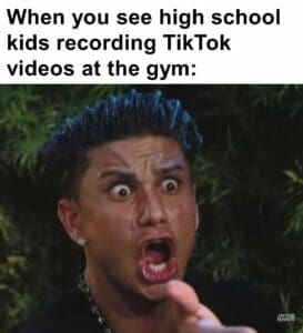 When you see high school kids recording tiktok videos at the gym