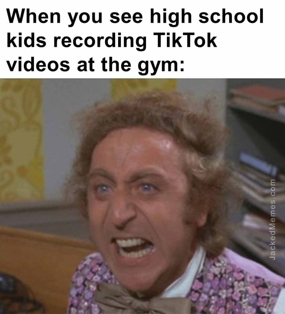 When you see high school kids recording tiktok videos at the gym