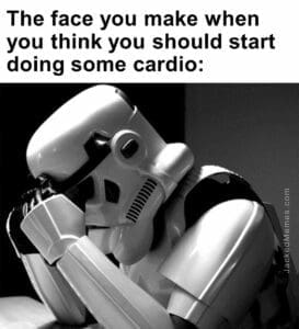 The face you make when you think you should start doing some cardio