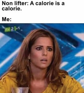 Non lifter a calorie is a calorie.  me