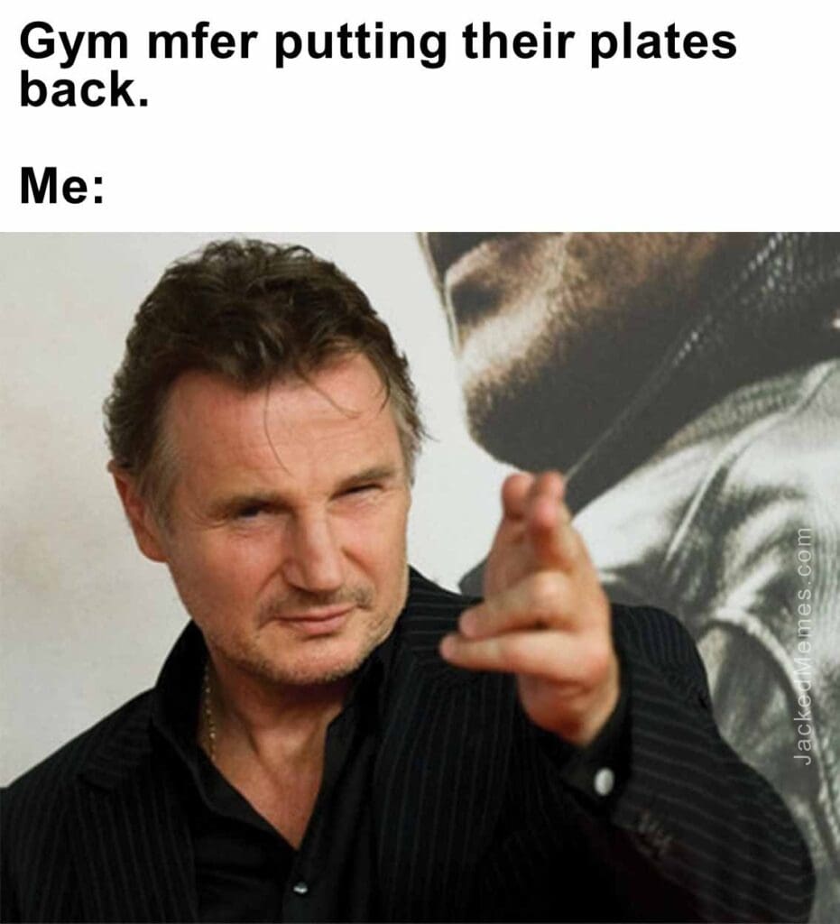 Gym mfer putting their plates back.  me