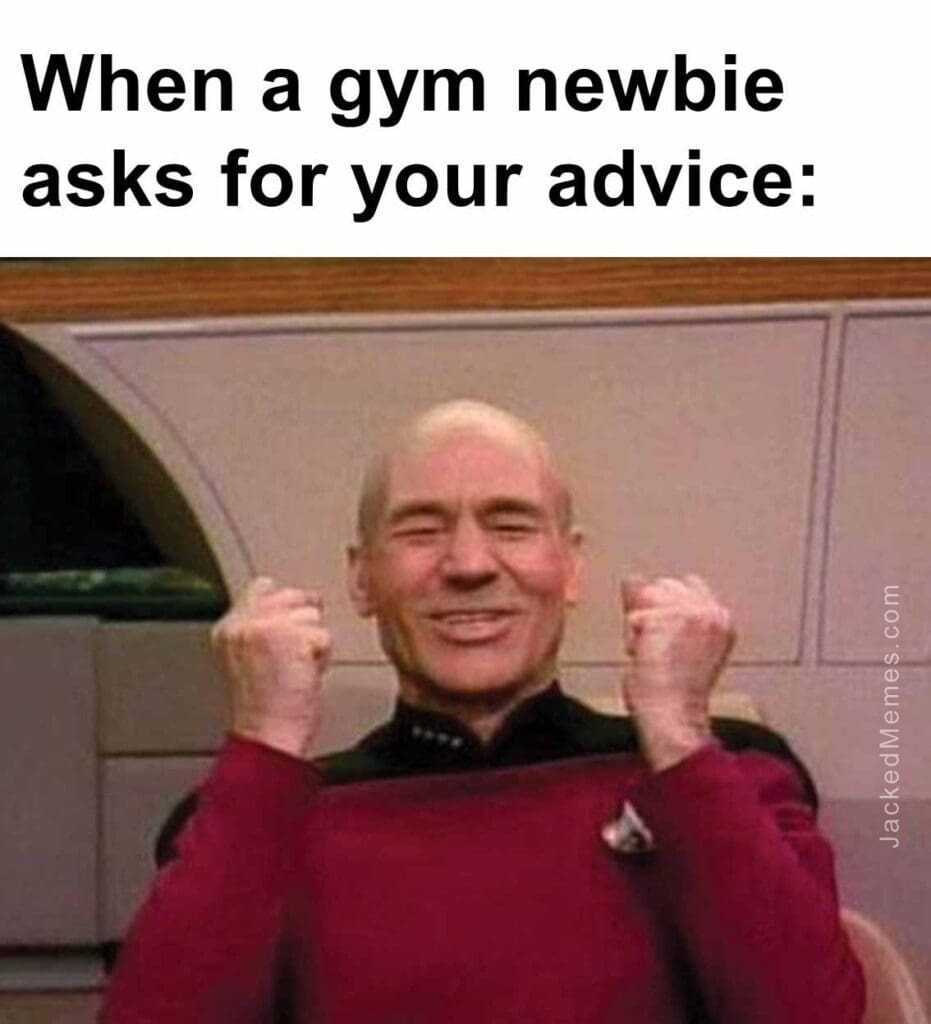 When a gym newbie asks for your advice