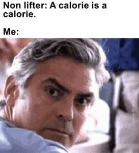 Non lifter a calorie is a calorie.  me