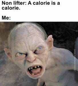 Non lifter a calorie is a calorie.  me