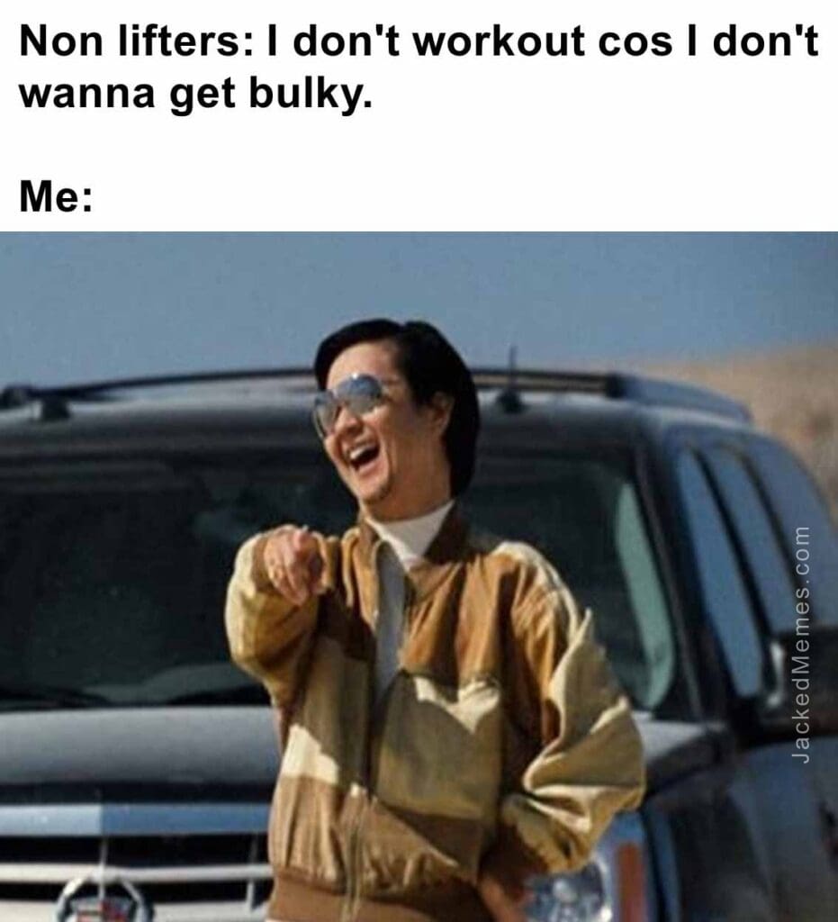 Non lifters i don't workout cos i don't wanna get bulky.  me