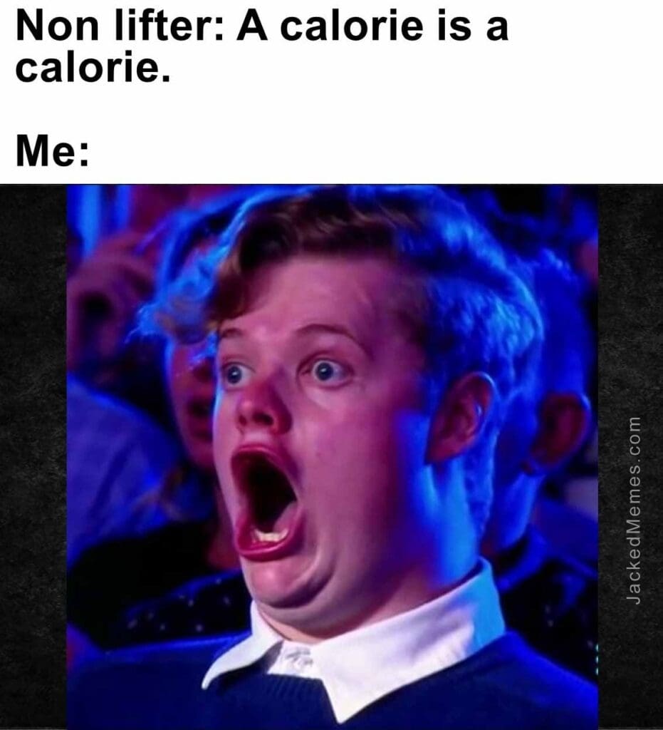 Non lifter a calorie is a calorie.  me