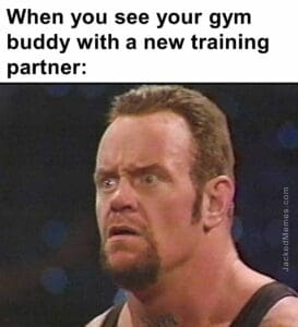 When you see your gym buddy with a new training partner