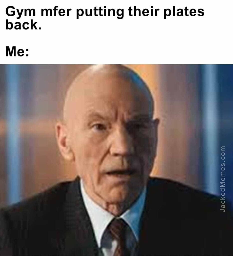 Gym mfer putting their plates back.  me