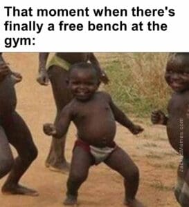 That moment when there's finally a free bench at the gym