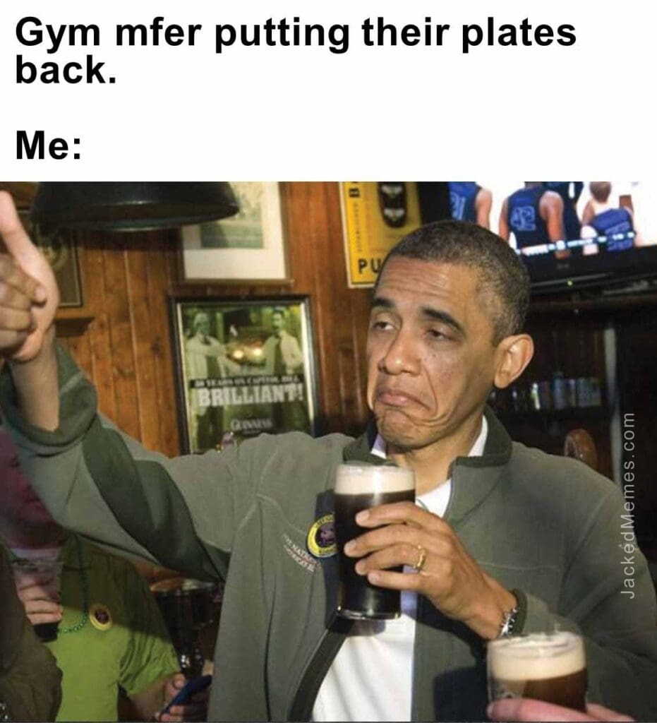 Gym mfer putting their plates back.  me