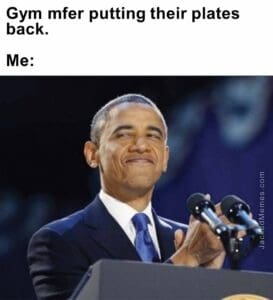 Gym mfer putting their plates back.  me