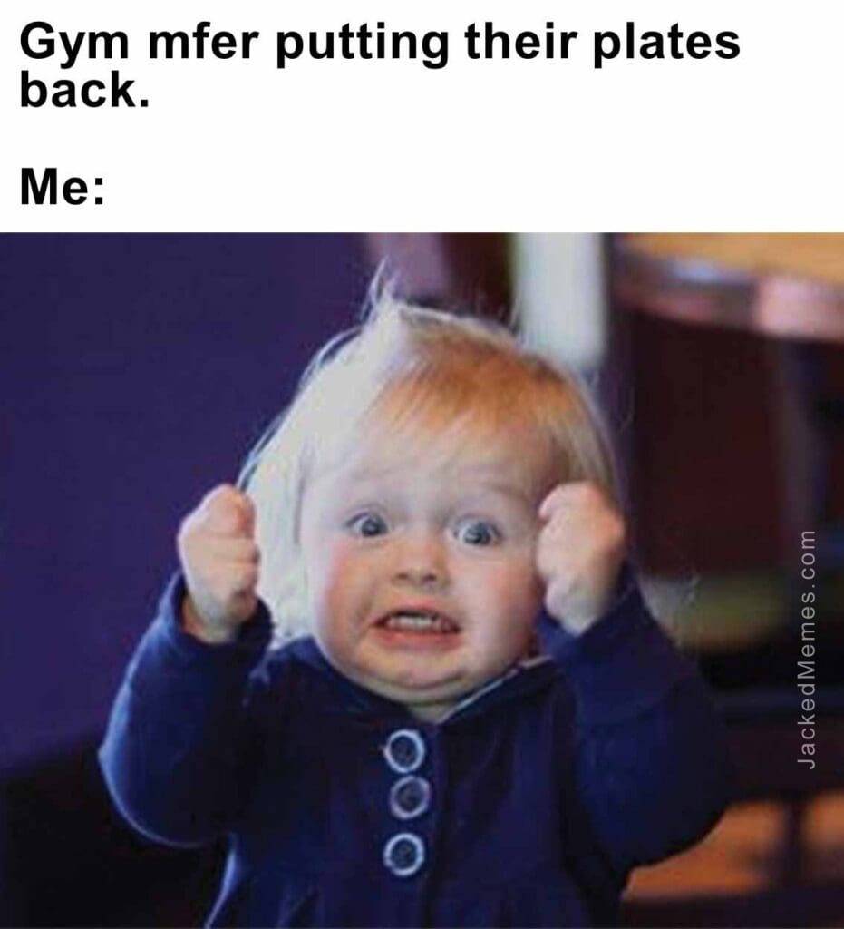 Gym mfer putting their plates back.  me