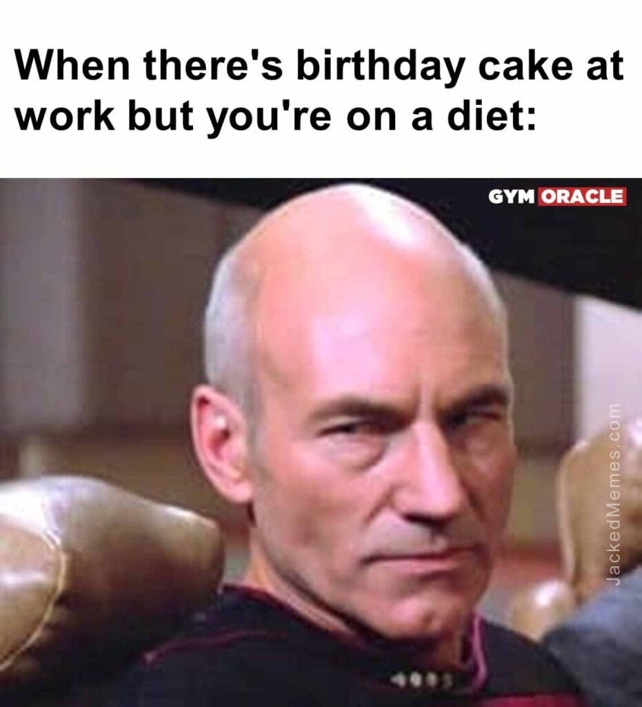 When there's birthday cake at work but you're on a diet