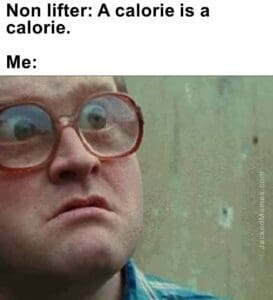 Non lifter a calorie is a calorie.  me