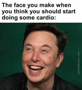 The face you make when you think you should start doing some cardio