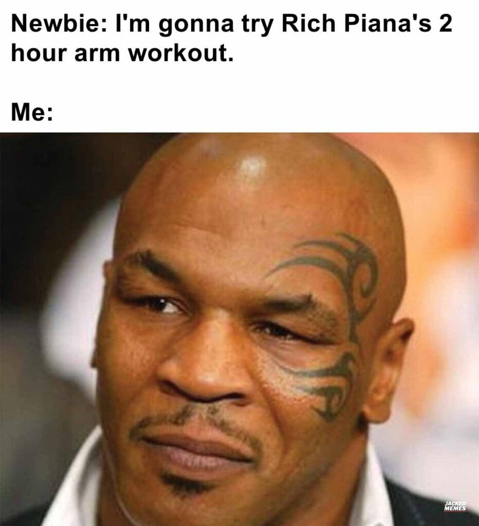 Newbie i'm gonna try rich piana's 2 hour arm workout.  me