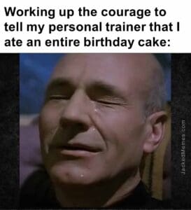 Working up the courage to tell my personal trainer that i ate an entire birthday cake