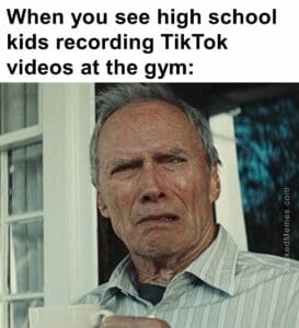 When you see high school kids recording tiktok videos at the gym