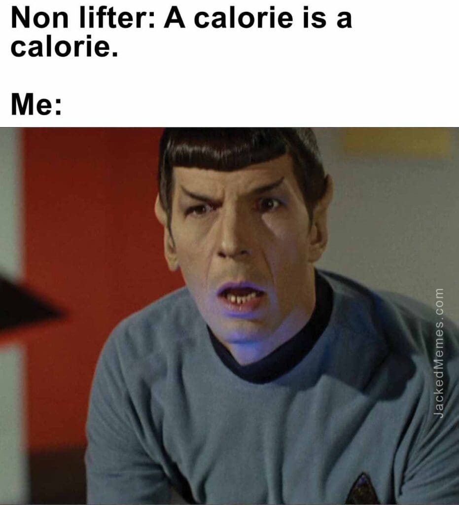 Non lifter a calorie is a calorie.  me