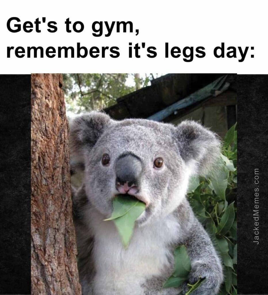 Get's to gym, remembers it's legs day