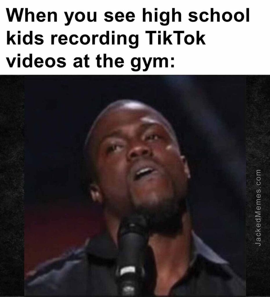 When you see high school kids recording tiktok videos at the gym