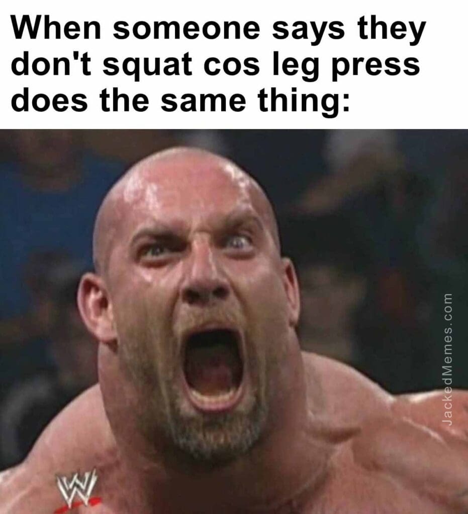 When someone says they don't squat cos leg press does the same thing