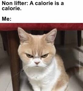 Non lifter a calorie is a calorie.  me