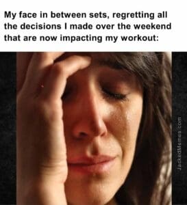 My face in between sets